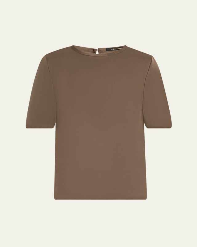 Maryl Crewneck Silk Blouse